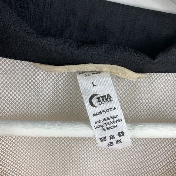 Zyia Cropped sweater L women's Beige Block lightweight windbreaker Gym Chic - Picture 3 of 10